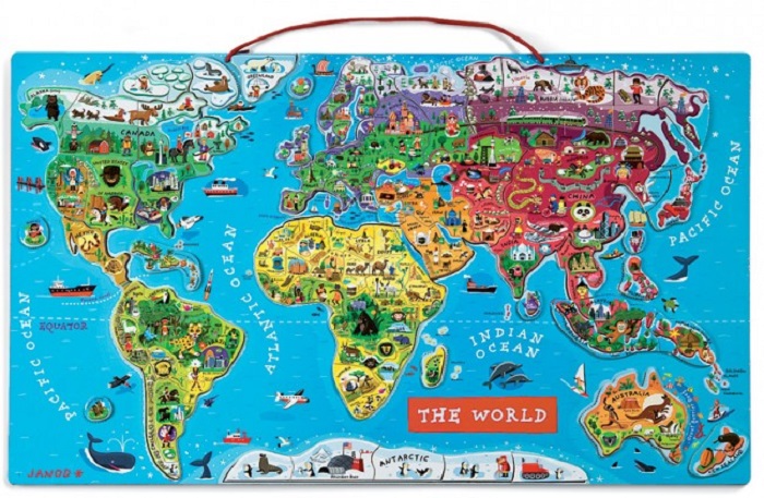 Otroški magnetni zemljevid sveta